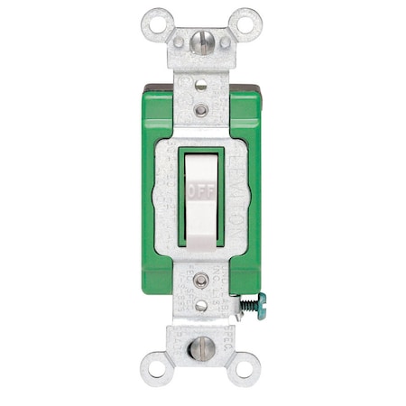 Leviton Industrial 30 amps Double Pole Toggle AC Quiet Switch White 1 pk 03032-2WS